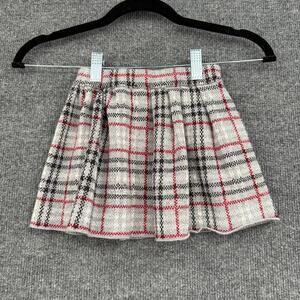 Plaid Sweater Skirt Girls Size 2T Gray Red Pull On 100% Cotton Holiday Tartan